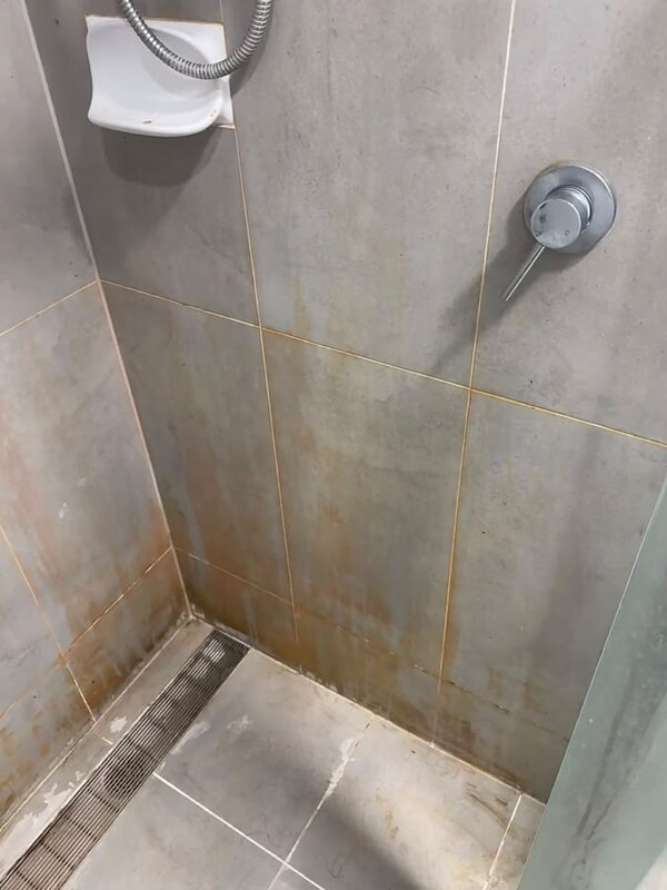 Shower before cleaning